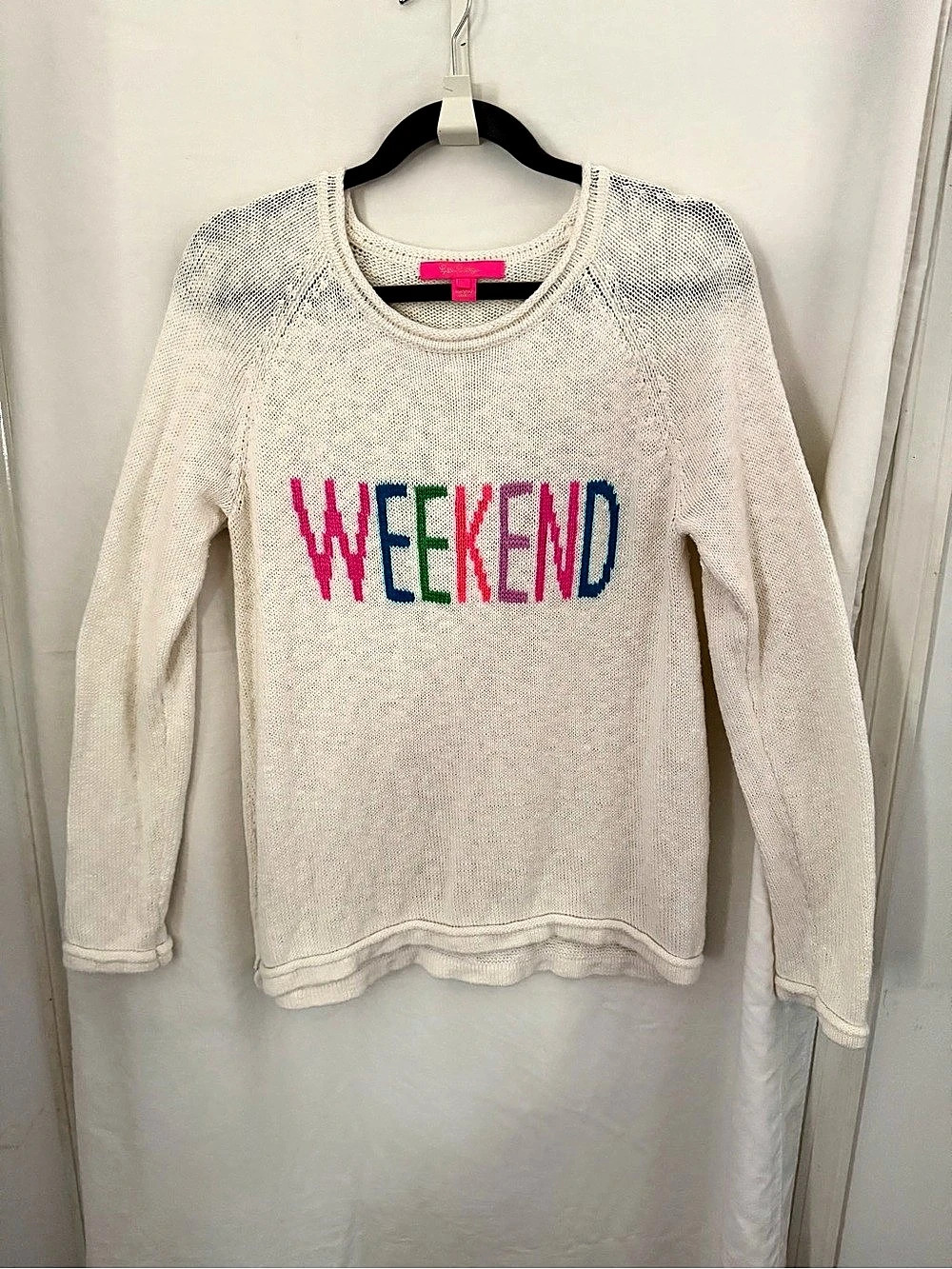 Lilly Pulitzer Weekend Graphic Sweater White Size Large